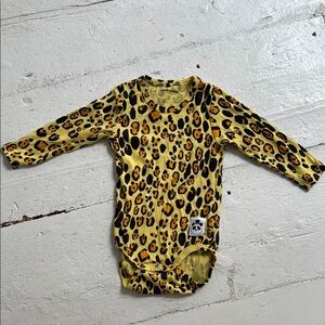 Mini Rodini Bold Yellow and Black Leopard Bodysuit
